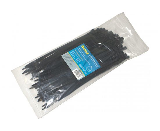 Нейлоновый хомут стяжка DolleX 4,8х200 мм, уп. 100 шт., черный SN-521 – изображение 4