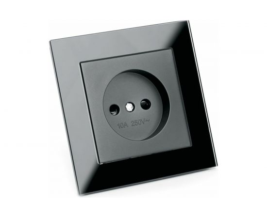 1-местная розетка STEKKER с защитной шторкой без заземления, 250В, 10А, Катрин, GLS10-7009-05, черный 39512 – изображение 4