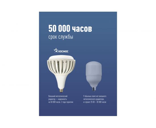 Светодиодная лампа KOSMOS PREMIUM HWLED 100W 220V E40 6500K KHWLED100WE4065 – изображение 9