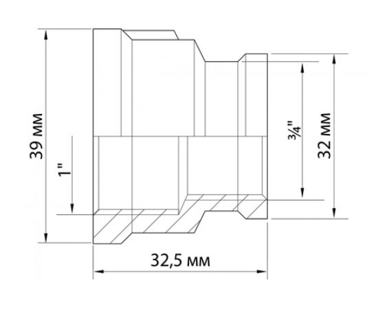 Переходная муфта VRT 1""-3/4"", внутренняя/внутренняя, никель 1908-002520 503037 – изображение 9