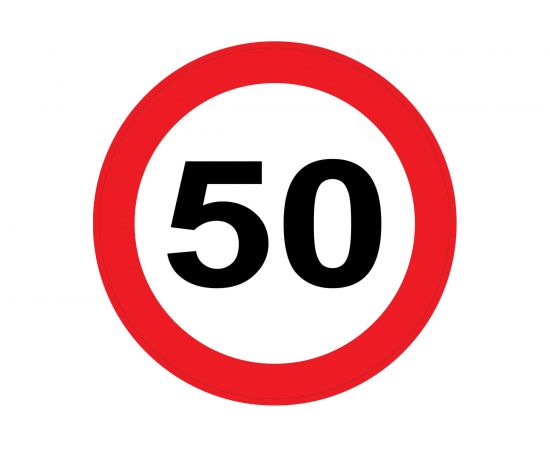 Наклейка на А/М Golden Snail ""Ограничение 50"", ПДД РФ, 16х16 см GS6021154 