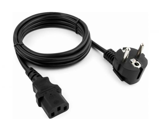 Кабель питания Cablexpert 1.8м, Schuko- C13, VDE, 10А, черный, с заземлением, PC-186-VDE 