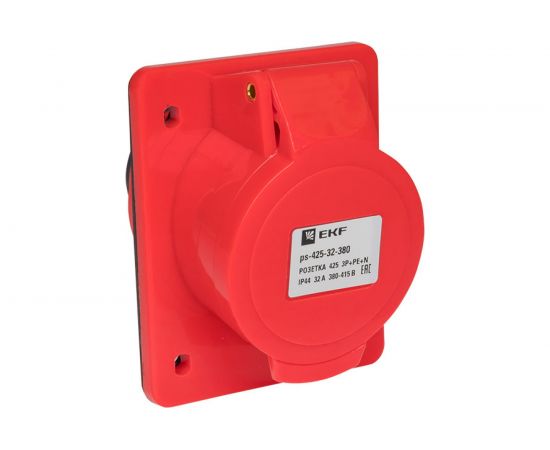 Кабельная розетка EKF 32А 3Р+N+Е IP44 скрытая 380В 425 ЭКФ ps-425-32-380 