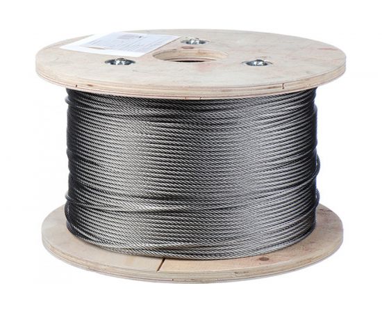 Трос для растяжки КРЕП-КОМП ART 8379, нержавейка А2, 7х7, 4 мм, 250 м трн4 