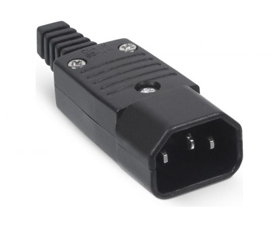 Разборная вилка Cabeus С14 10А, 250 V, черная IEC-320-C14 