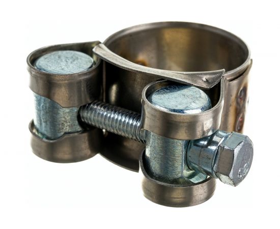 Силовой хомут Nord-Yada Д: 23-25 мм, Ш: 18 мм, Т: 0,6 мм, болт: М5х40, нерж. сталь 903115 