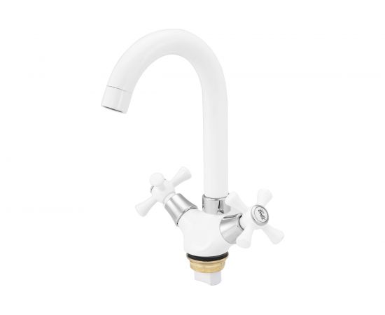 Смеситель для раковины Ekko с гайкой, белый E13332 