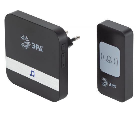 Дверной звонок ЭРА C94 беспроводной, от сети, черный, 52 мелодии Б0054085 