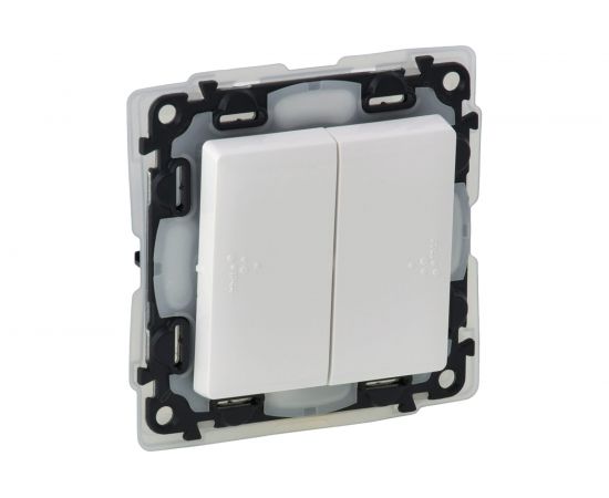 Механизм выключателя Legrand 2-клавишный СП Valena Life 10 А IP44 250 В белый Leg 752155 