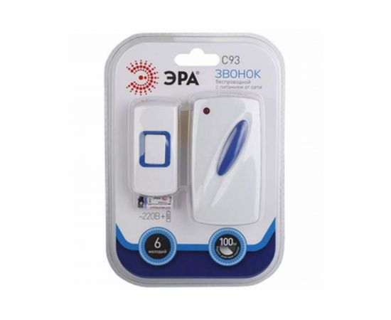 Беспроводной звонок ЭРА C93, от сети, новая упаковка Б0018972 – изображение 2