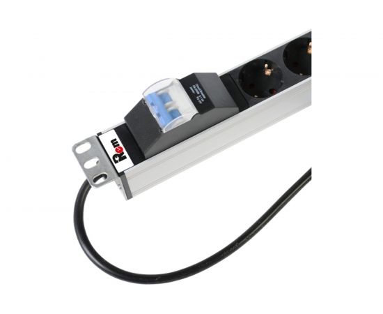 Блок розеток ЦМО Rem-16 16А, 7 Schuko, алюминий, 19, шнур 3м R-16-7S-A-440-3 – изображение 2