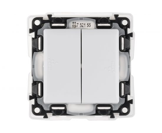 Механизм выключателя Legrand 2-клавишный СП Valena Life 10 А IP44 250 В белый Leg 752155 – изображение 3