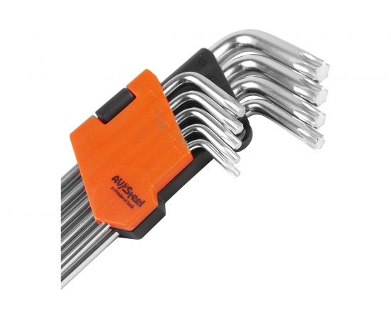 Набор экстрадлинных Г-образных ключей TORX T10-T50 9 предметов AV Steel AV-369109 – изображение 3
