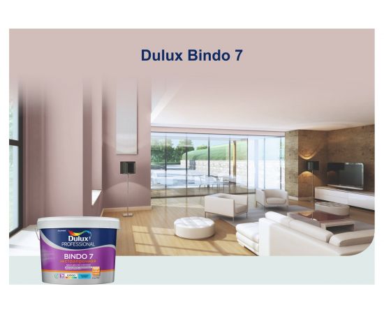 Краска для стен и потолков DULUX BINDO 7, износостойкая, матовая, белая, Баз BW 2,5л 5309396 – изображение 3