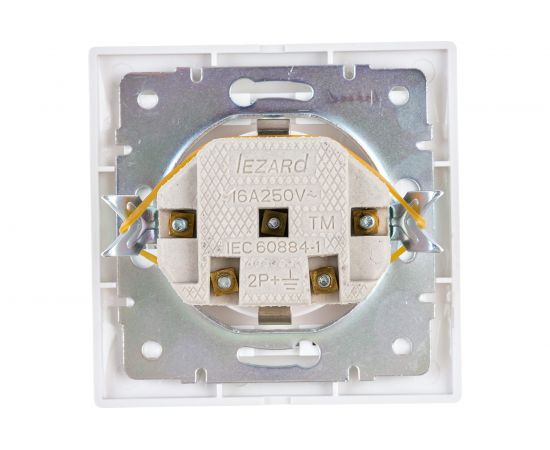 Розетка Lezard Мира х1 защ от детей бел с вст сер 701-0215-124 – изображение 3