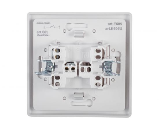 Одноклавишный однополюсный выключатель Aling-conel PRESTIGE 10AX 250В, белый 605.00 113042 – изображение 3
