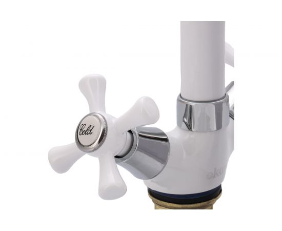 Смеситель для раковины Ekko с гайкой, белый E13332 – изображение 4