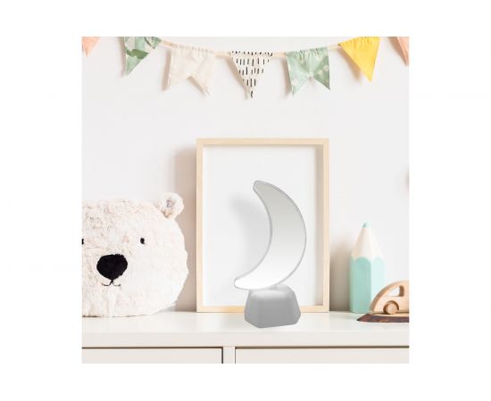 Светодиодный зеркальный ночник OGM Месяц, желтый, 3хАА, пластик, 100х70х190мм/NL-09 – изображение 6