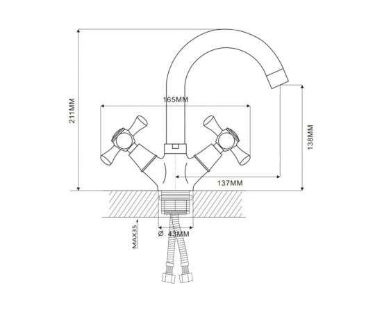 Смеситель для раковины Ekko с гайкой, белый E13332 – изображение 8