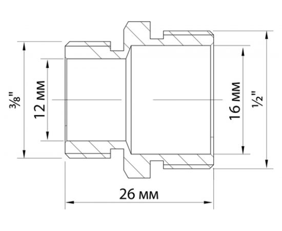Переходной ниппель VRT 1/2""-3/8"", наружная/наружная, никель 1909-001510 503071 – изображение 9