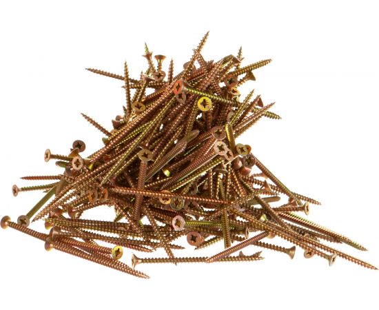 Шуруп для дерева Саморезик 4.5х80 универсальный потай, желтый цинк, Pz-2 200шт SYZ-4.5х80-200 