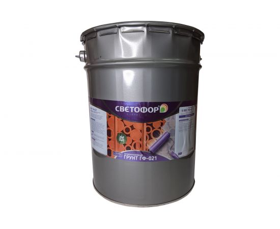 Грунтовка СВЕТОФОР ГФ-021 24 часа, красно-коричневая, 25 кг ТД000001548 