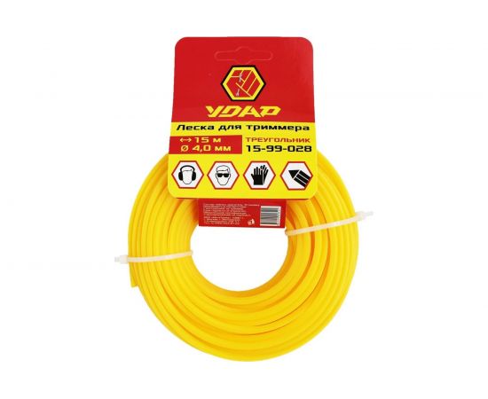 Леска (15 м; треугольник; 4 мм) для триммера УДАР 15-99-028 