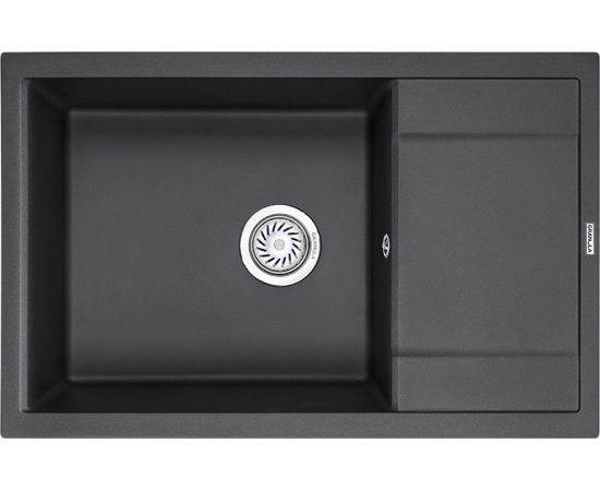 Оборачиваемая кухонная кварцевая мойка GRANULA GR-7805 780х500 мм, черный 