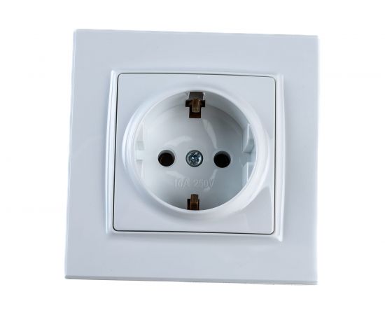 Розетка ECON Камелия 2П+З 16А 250В белая K004 