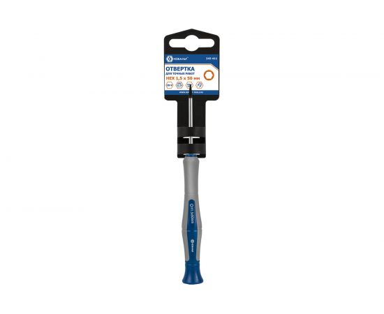 Отвертка для точных работ HEX 1.5 х 50 мм CR-V,подвес КОБАЛЬТ Ultra Grip 245-411 