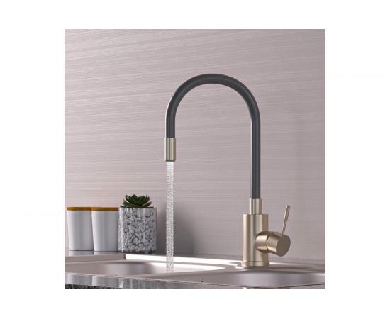 Смеситель для кухни Mixline серый, гибкий силиконовый излив 35k MLSS-0325 542381 – изображение 2