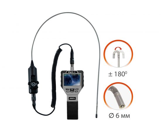 Управляемый видеоэндоскоп iCartool 3.5"", 1Мп, 1280X720, 1м, 6мм IC-V202 – изображение 2