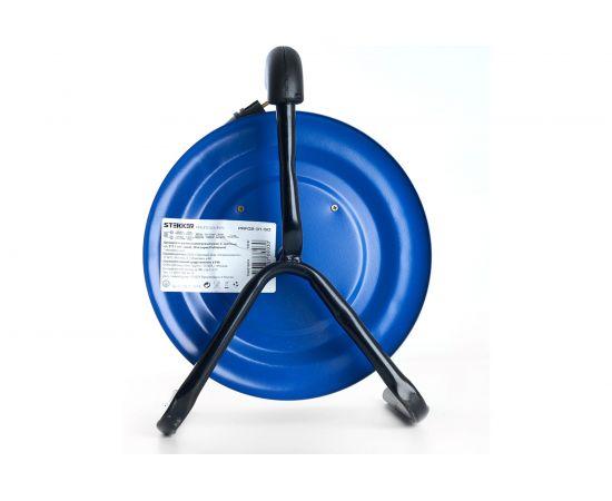 4-местный удлинитель на металлической катушке STEKKER с заземлением PRF02-31-50, 50м, 3х1,5, синий 39787 – изображение 3