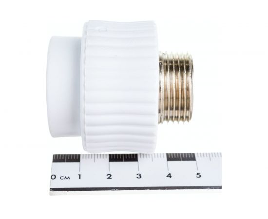 Комбинированная муфта ООО МультиМирПласт ППР 25x3/4 НР белая ППР МФК 25 3/4 НР – изображение 5