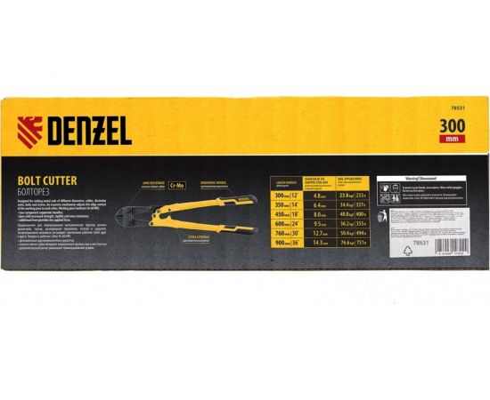 Болторез Denzel 300 мм, 12"", Cr-Mo 78531 – изображение 5