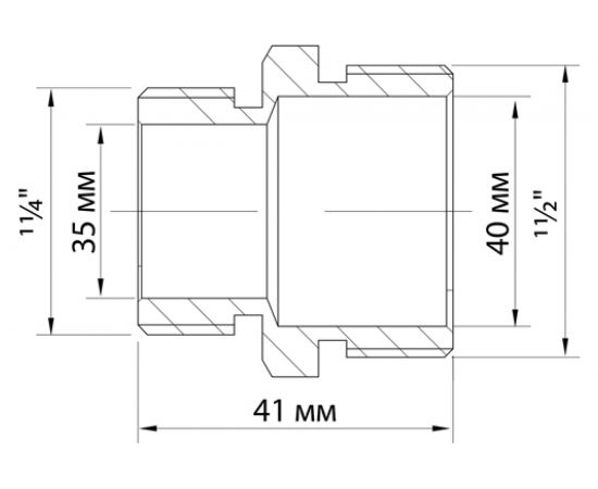 Переходной ниппель VRT 1 1/2""-1 1/4"", наружная/наружная, никель 1909-0040 505346 – изображение 9