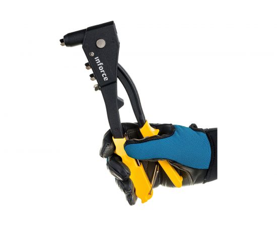 Литой ручной заклепочник Inforce в кейсе, с набором заклепок 2.4-4.8 мм 06-14-101 – изображение 9