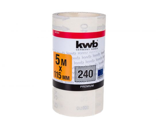 Бумага шлифовальная в рулоне kwb 5 м, 115 мм, К240 847854 