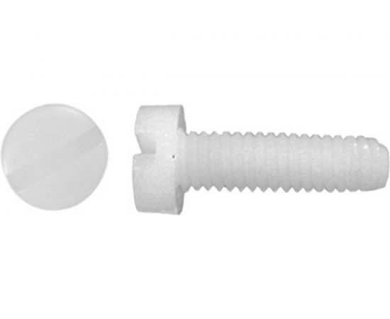 Винт с цилиндрической головкой со шлицем DINFIX DIN 84, полиамид (пластик), М6x25, 25 шт. 00-00001263 