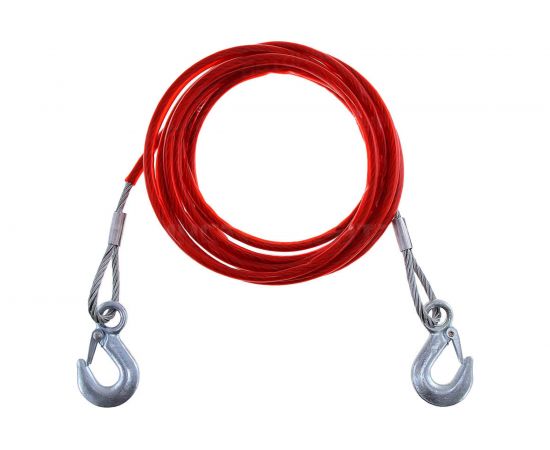 Буксировочный трос АвтоDело стальной 2 крюка 3.5 т 8 мм/5 м пласт. оплетка 44135 10742 