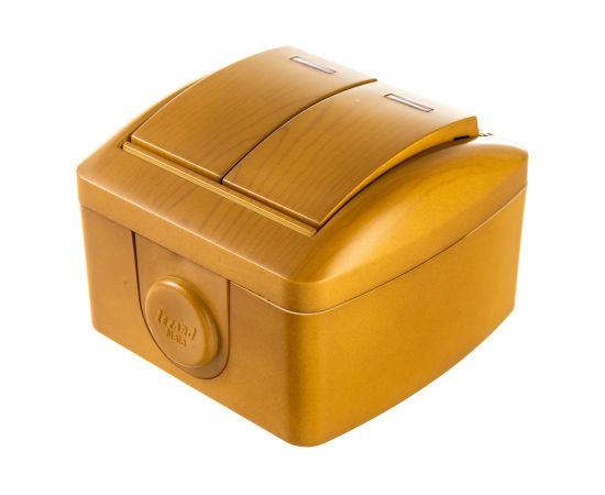 Двойной выключатель с подсветкой Lezard NATA ольха 710-0700-112 