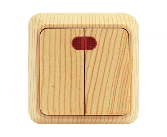 Двухклавишный выключатель Jilion с подсветкой дуб 9533468 