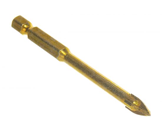 Сверло по кафелю (6x74 мм; 4 режущие кромки; титановое покрытие; U-хвостовик под биту) FIT 35476 