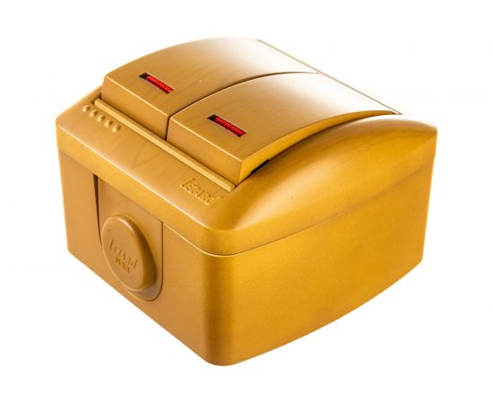 Двойной выключатель с подсветкой Lezard NATA ольха 710-0700-112 – изображение 2