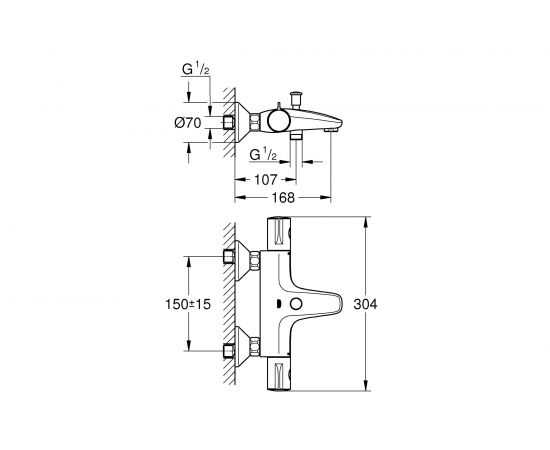 Термостат для ванны GROHE GRT 800 1/2 34567000:13104 – изображение 2