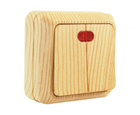 Двухклавишный выключатель Jilion с подсветкой дуб 9533468 – изображение 2