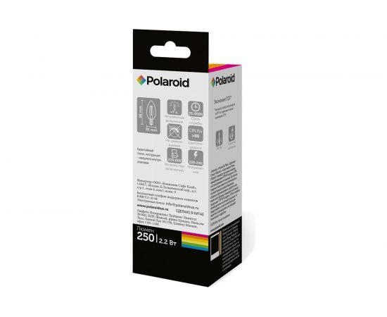 Светодиодная лампа Polaroid 220V C37 FIL 2,2W 4000K E14 250lm PL-C37F2144 – изображение 2