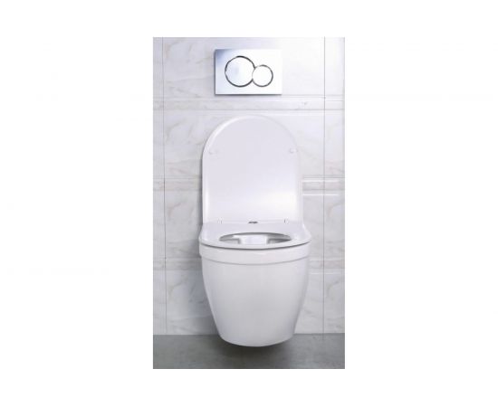 Подвесной унитаз BelBagno LOTO безободковый с сиденьем Soft Close BB070CHR/SC – изображение 4