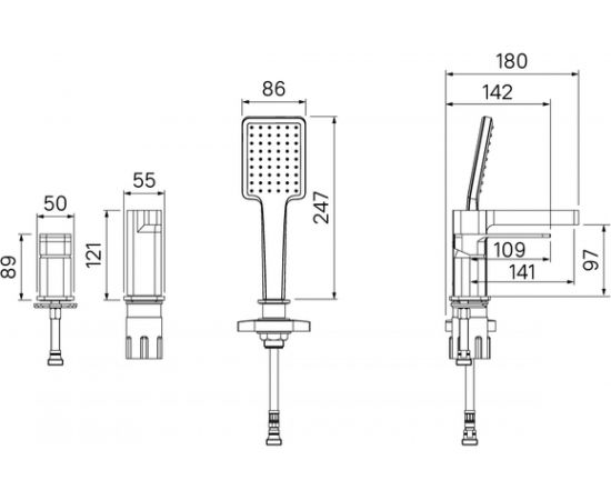 Смеситель на борт ванны, хром IDDIS Slide SLISB30i07 – изображение 5