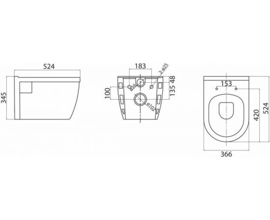 Подвесной унитаз BelBagno LOTO безободковый с сиденьем Soft Close BB070CHR/SC – изображение 6